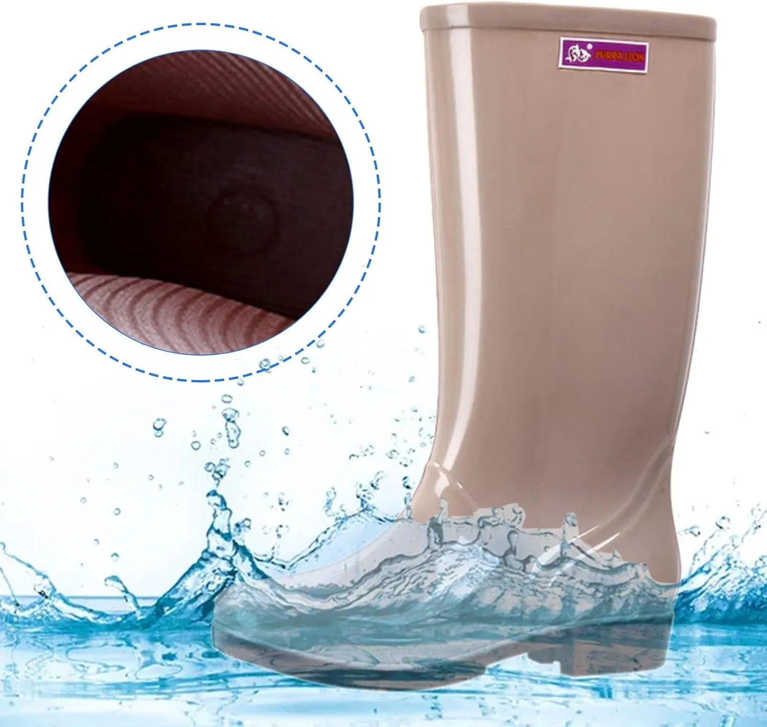 Women's Mid Calf Rain Boots Waterproof Lightweight Garden Shoes Women Outdoor Work Boot for Hunting Farming Gardening