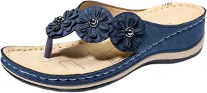 Womens Orthopedic Sandals Arch Support Wedge Sandals Casual Slip On Open Toe Platform Sandal Comfortable Walking Flip Flops for Summer Beach Shoes Slides