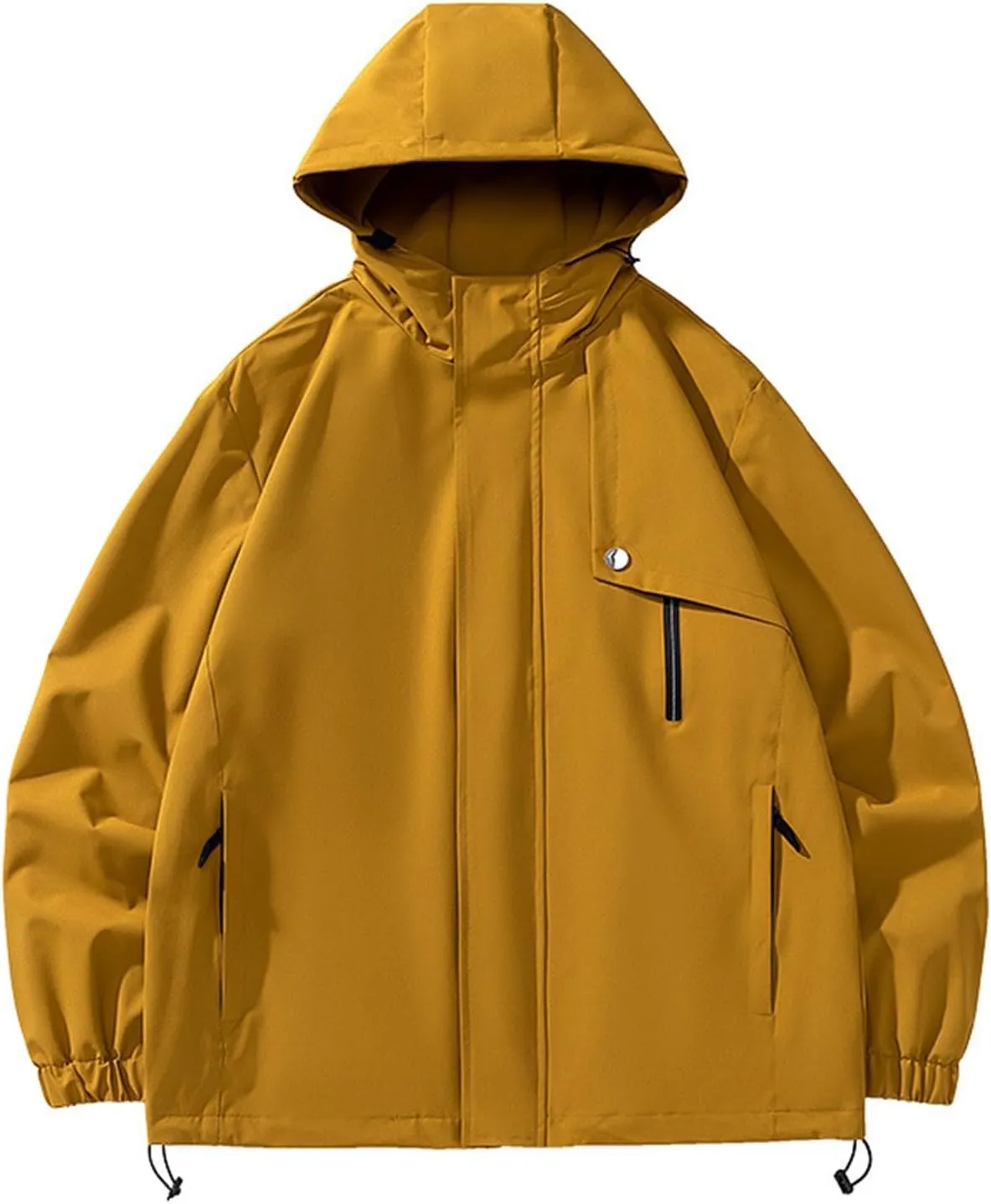 Women's Rain Jacket Plus Size Raincoat Lightweight Hooded Windbreaker with Pockets Waterproof Rain Jackets for Women