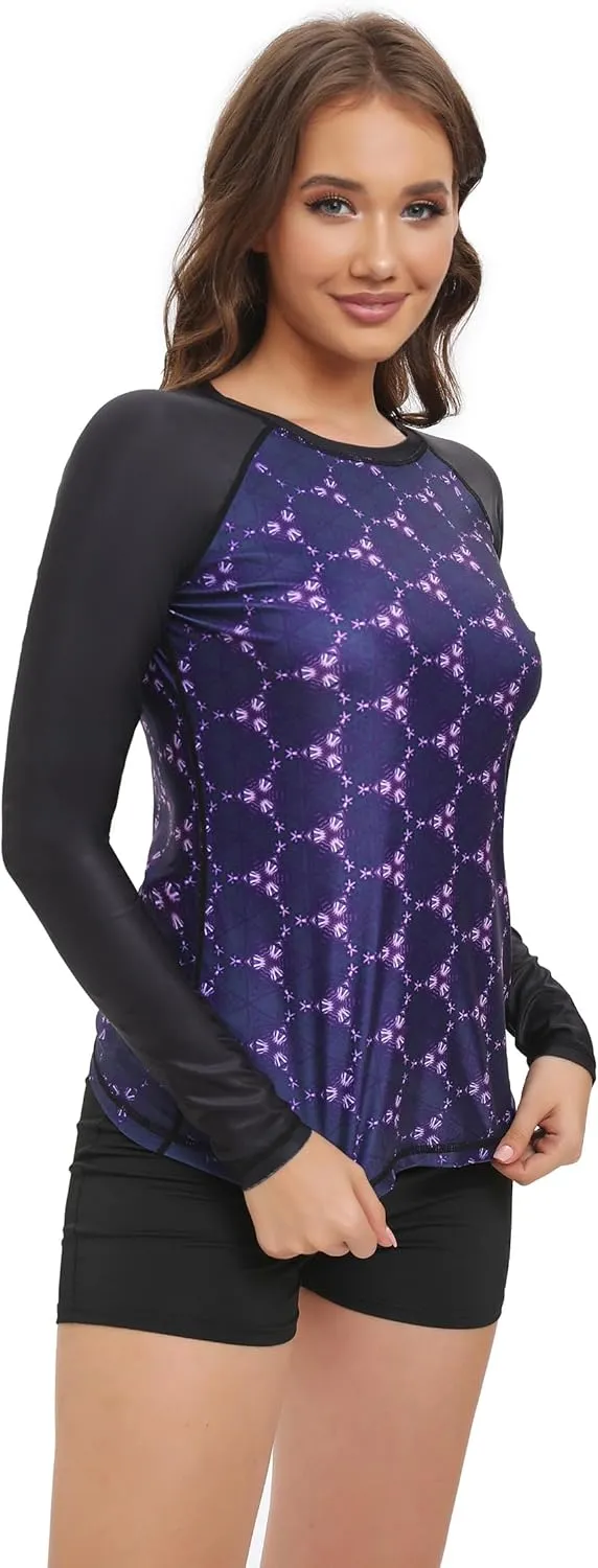 Women's Rash Guard UPF50  Sun Protection Swim Quick Dry Bathing Shirt Top for Woman Long Short Sleeve