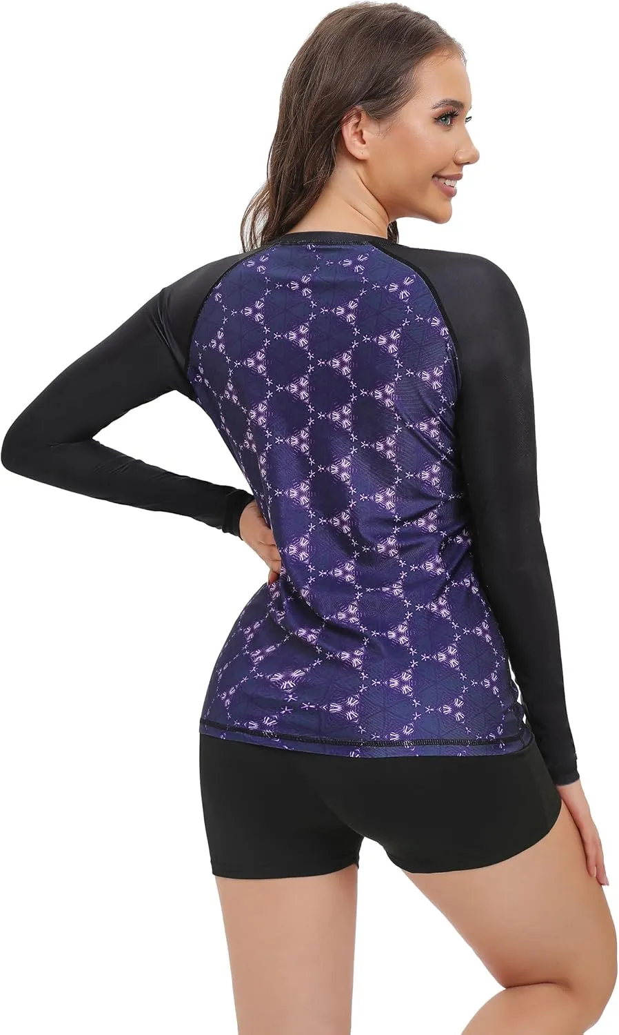 Women's Rash Guard UPF50  Sun Protection Swim Quick Dry Bathing Shirt Top for Woman Long Short Sleeve