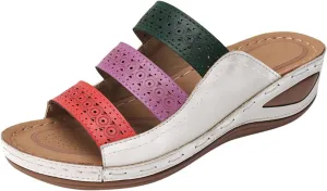 Womens Recovery Sandals Orthopedic with Arch Support Comfortable Walking Shoes Adjustable Thick Cushion Summer Beach Casual Outdoor Plantar Fasciitis Relief