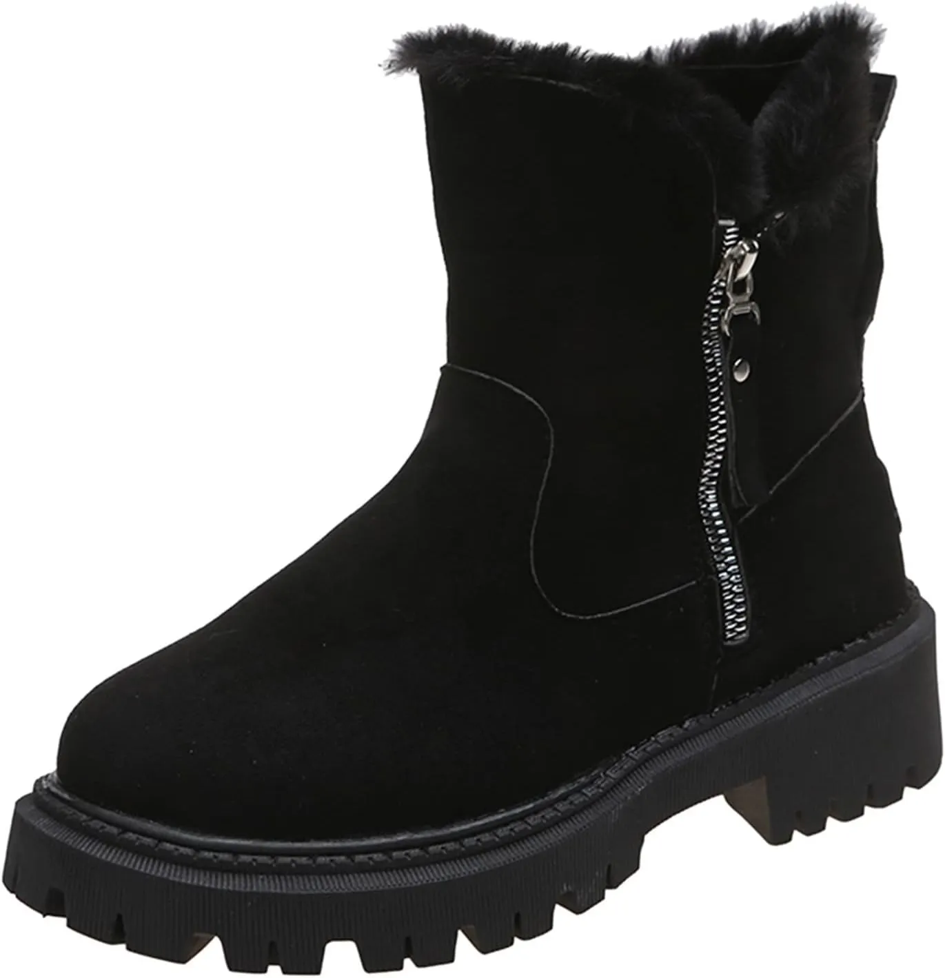 Womens Snow Boots Size 8 Wide Snow Boots for Women Cute Ankle Womens Tall Wide Calf Snow Boots Womens Suede Snow Boots Mid-Calf Winter Shoes with Side Bows Botas Para El Frio De Mujer Largas