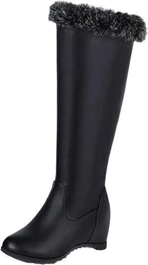 Womens Snow Boots Waterproof Snow Boots Comfortable Mid-Calf Boots Cold Weather Anti-Slip Outdoor Ankle Booties Work Boots