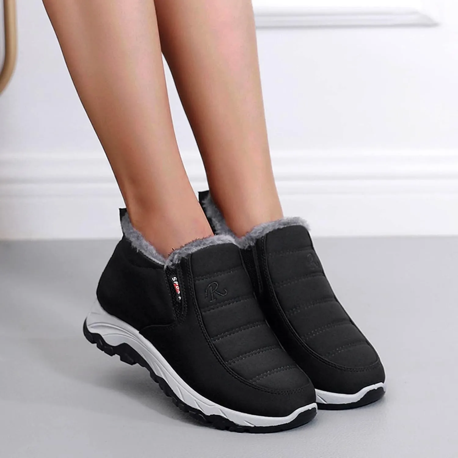 Womens Snow Knee High Winter Boots Ladies Waterproof Warm Fur Lined Non Slip Winter Boots Wide Slip on Boots for Women Ankle Booties Winter Winter Boot Women Fur Botas De Invierno Y Nieve Para Mujer