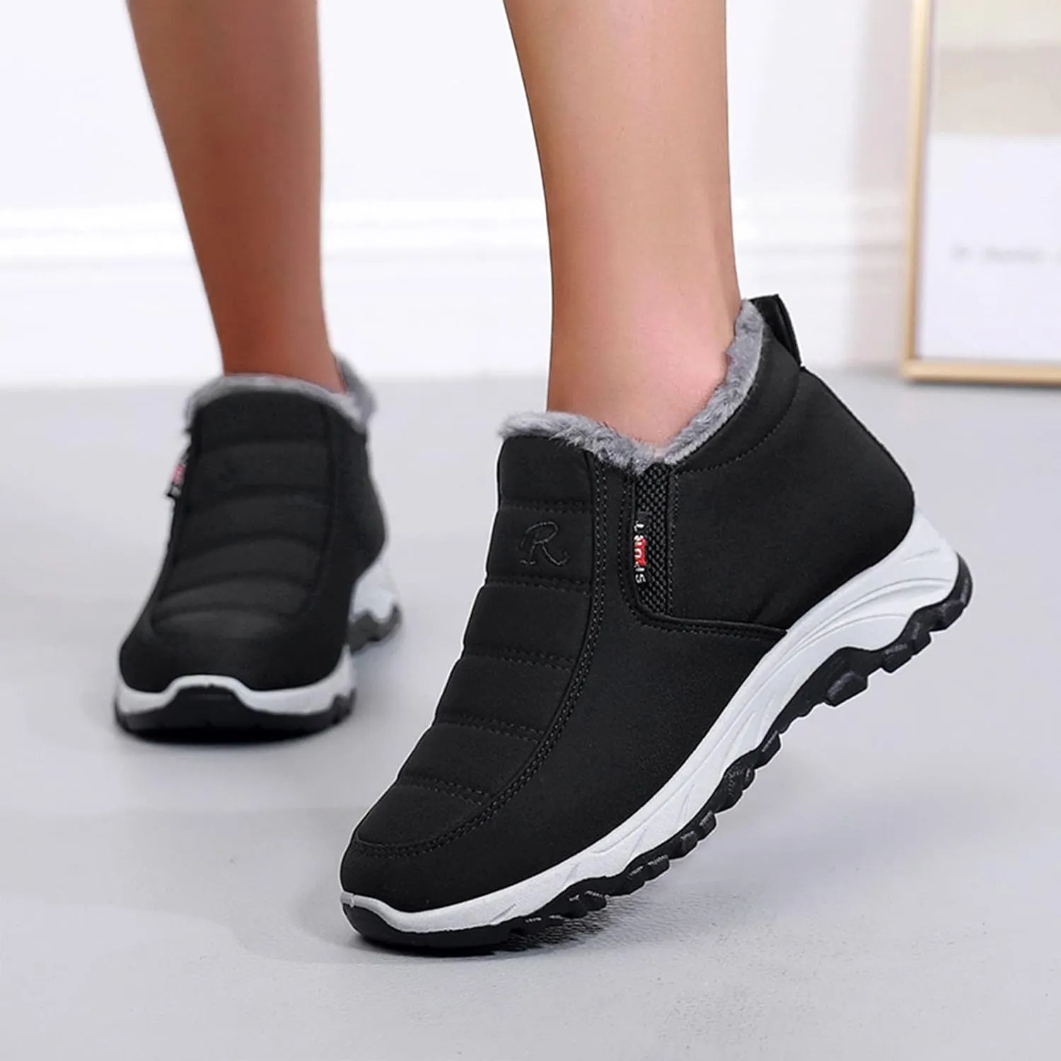 Womens Snow Knee High Winter Boots Ladies Waterproof Warm Fur Lined Non Slip Winter Boots Wide Slip on Boots for Women Ankle Booties Winter Winter Boot Women Fur Botas De Invierno Y Nieve Para Mujer