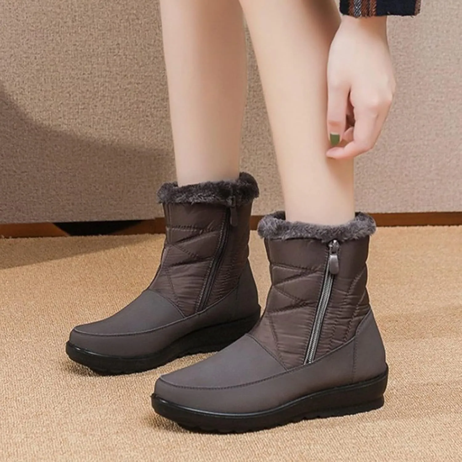 Womens Waterproof Winter Boots with Arch Support Wide Width Snow Boot Women Wide Women Winter Boots Slip on 8.5 Wide Snow Boots for Women with Zipper Women 9 Wide Winter Boot