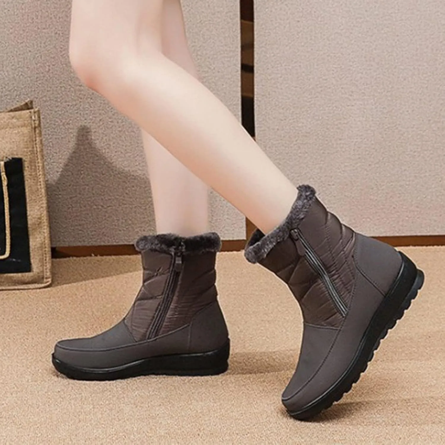 Womens Waterproof Winter Boots with Arch Support Wide Width Snow Boot Women Wide Women Winter Boots Slip on 8.5 Wide Snow Boots for Women with Zipper Women 9 Wide Winter Boot
