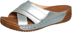 Womens Wedge Sandals Arch Support Orthopedic Comfortable Slip On Platform Sandals Casual Summer Dressy Breathable Walking Shoes