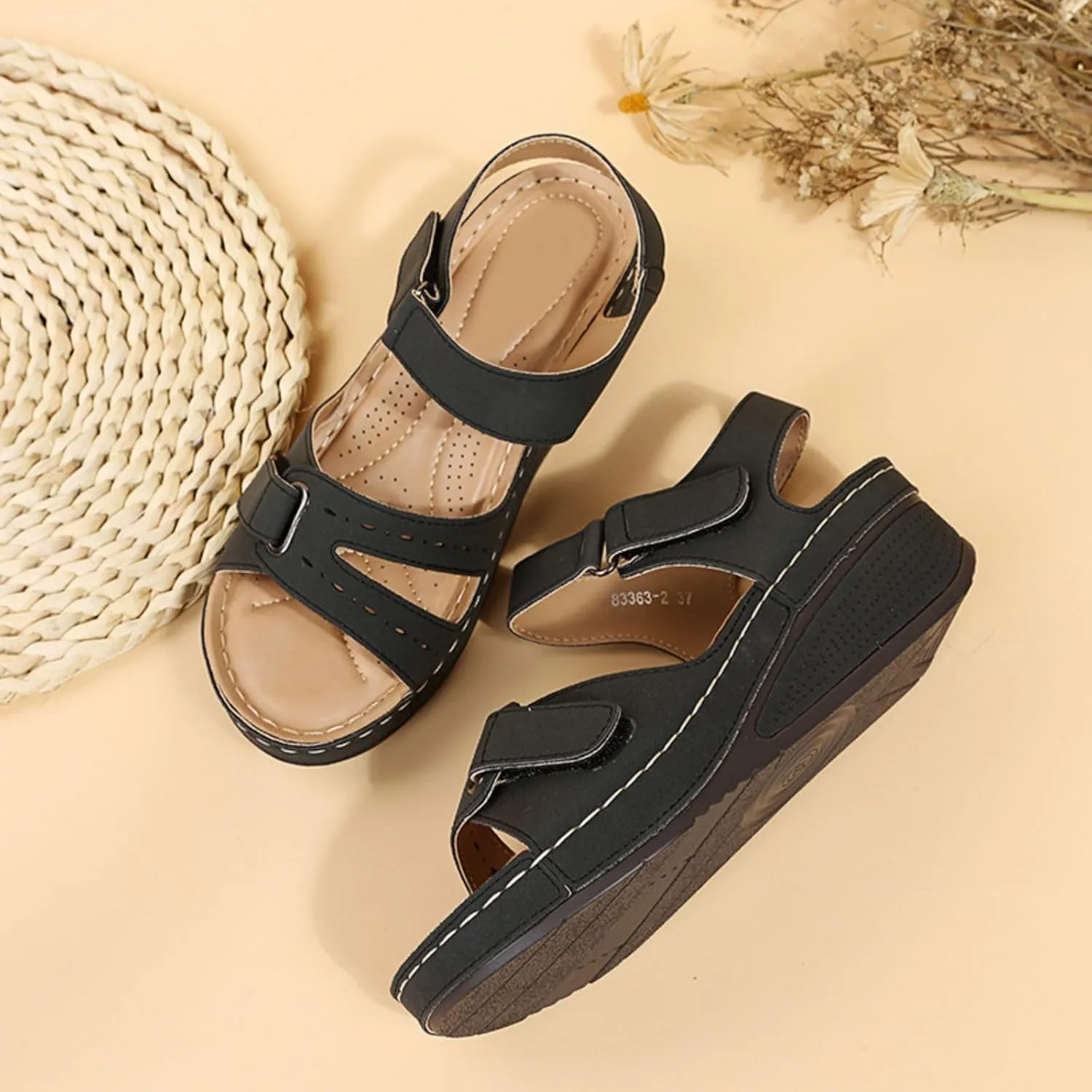 Women's Wedge Sandals Platform Comfortable Arch Support Orthopedic Ankle Strap Shoes Summer Walking Open Toe Sandals