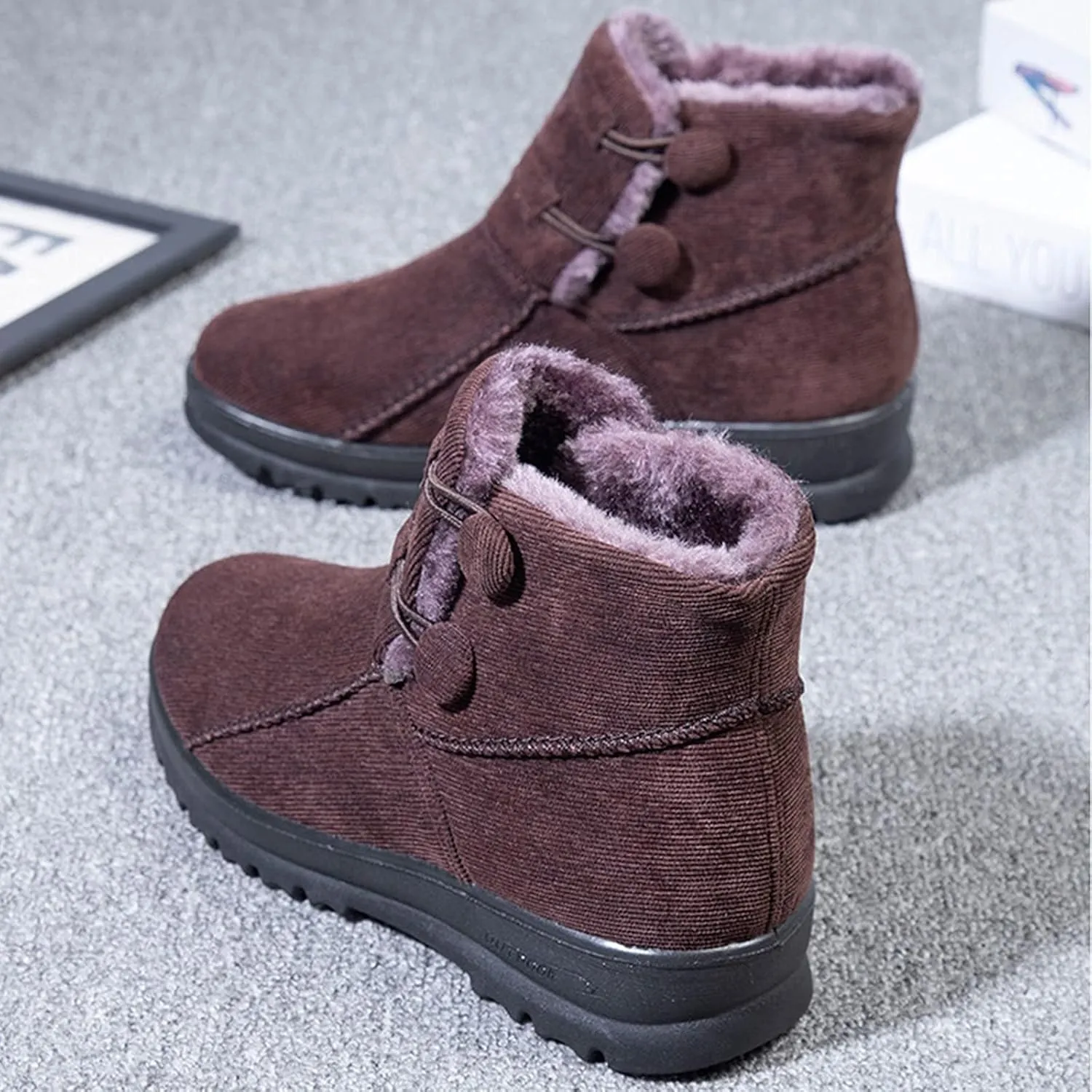 Womens Winter Boots Waterproof Insulated Wide Width Womens Winter Boots Wide Women's Winter Boots Wide Calf Winter Shoe Boots for Women Low Heel Botas Largas De Invierno Para Mujer Con TacN