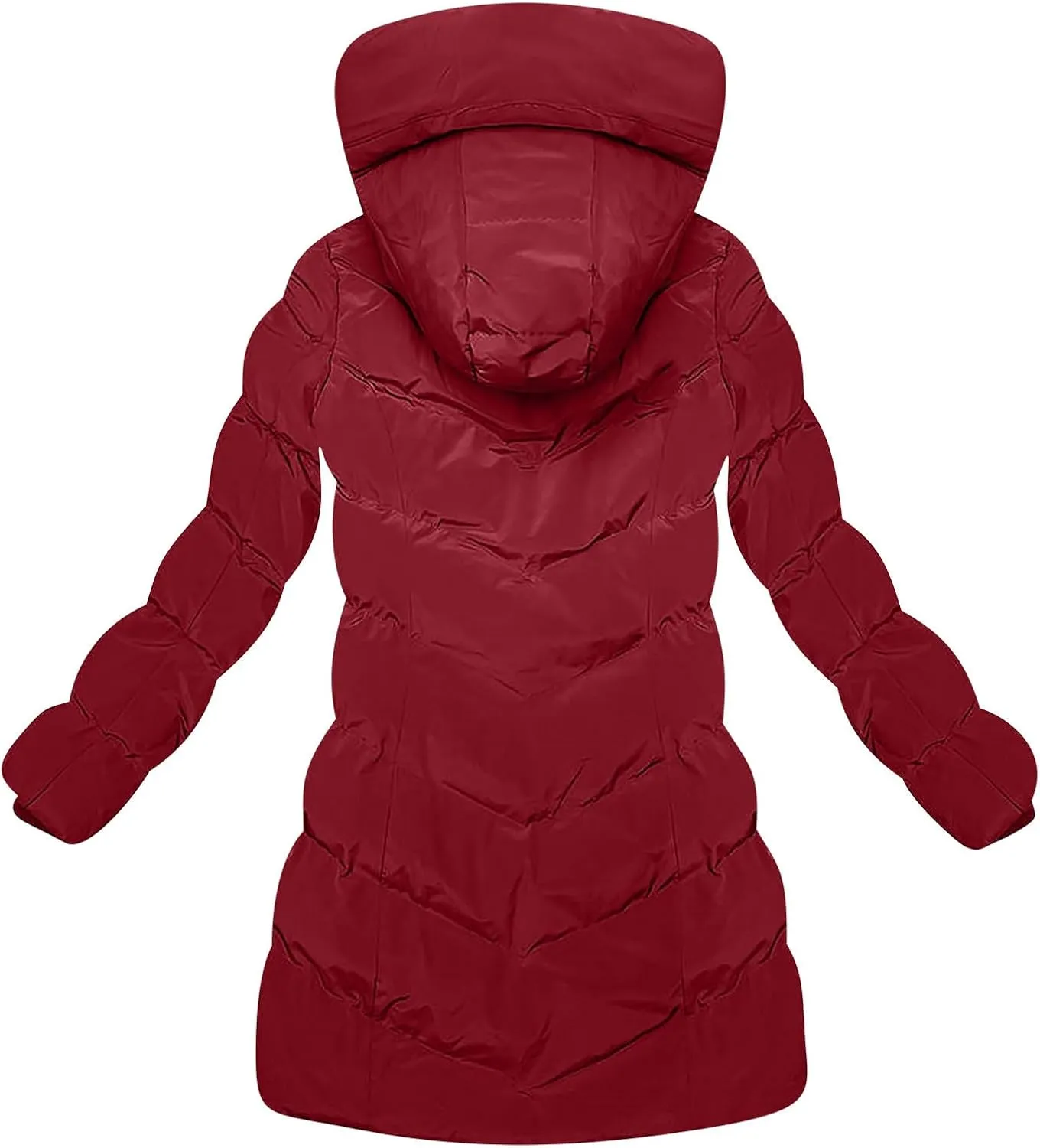 Womens Winter Coats Fleece Lined Hood Full Zip Quilted Jackets Casual Thicken Thermal Windproof Outerwear with Pocket