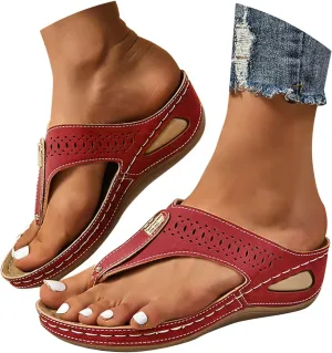YOLAI Orthopedic Sandals for Women 2025 Summer Casual Open Toe Beach Vacation Flip-flop Trendy Comfortable Arch Support Sandal Open Toe Wide Casual Vacation Shoes Slippers On Walking