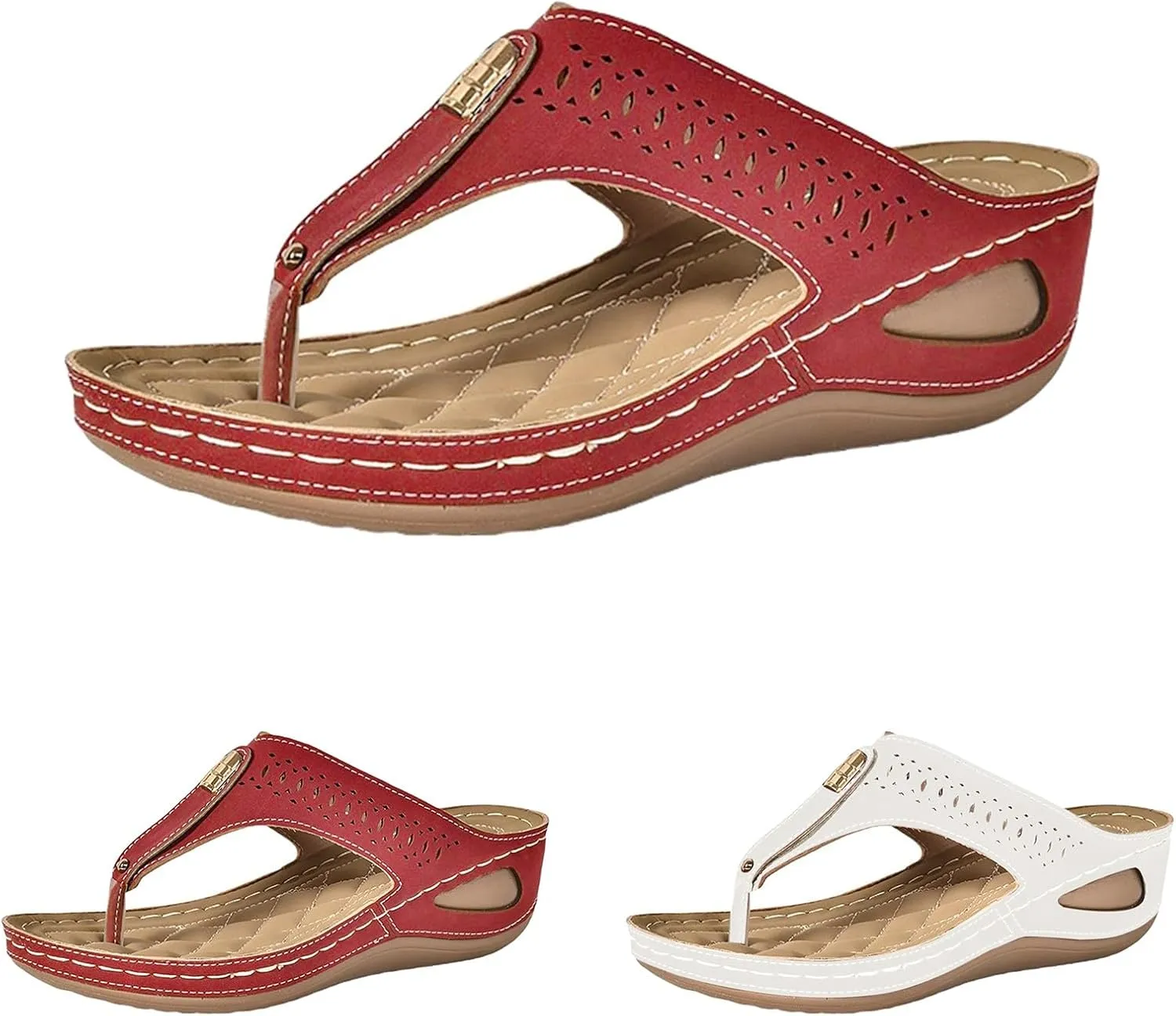 YOLAI Orthopedic Sandals for Women 2025 Summer Casual Open Toe Beach Vacation Flip-flop Trendy Comfortable Arch Support Sandal Open Toe Wide Casual Vacation Shoes Slippers On Walking