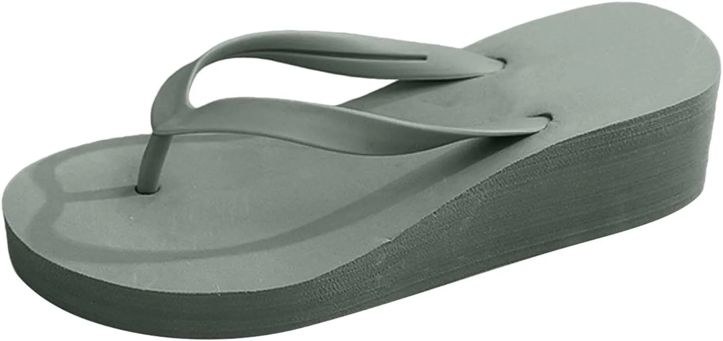 ZSpzx Women Platform Slides,Fashion Comfortable Ladies Dress Clip Toe Flip Flops Breathable Open Toe Soft Cushion Sandals Summer Beach Vacation Wedge Heel Shoe Indoor Outdoor Slip-On Slides