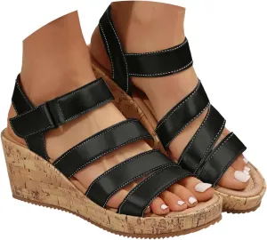 ZSpzx Women Wedge Sandals 2025,Indoor/Outdoor Fashion Ladies Dress Dance Party Walking Footwear Summer Vacation Height Increase Slippers Breathable Comfortable Peep Toe Casual Shoe Daily Wear