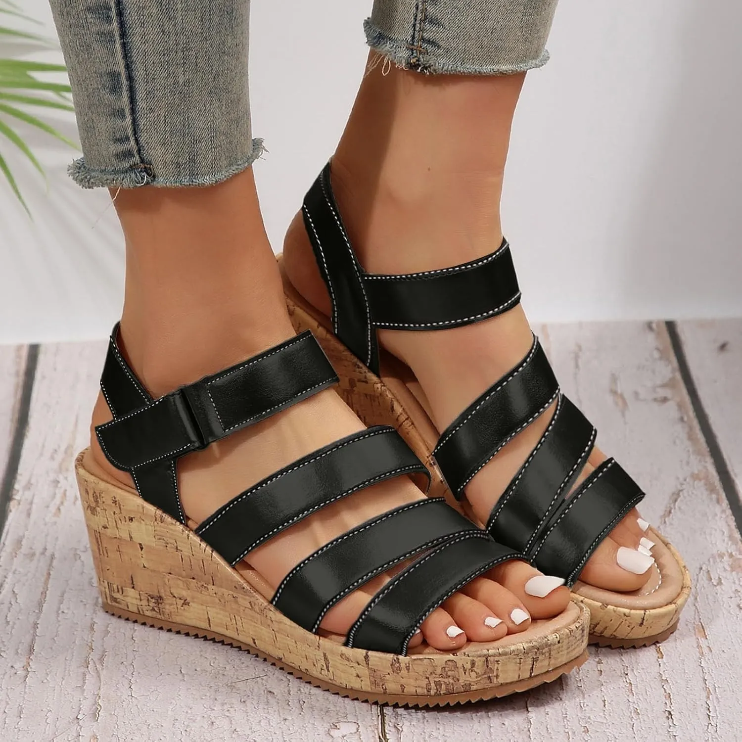 ZSpzx Women Wedge Sandals 2025,Indoor/Outdoor Fashion Ladies Dress Dance Party Walking Footwear Summer Vacation Height Increase Slippers Breathable Comfortable Peep Toe Casual Shoe Daily Wear