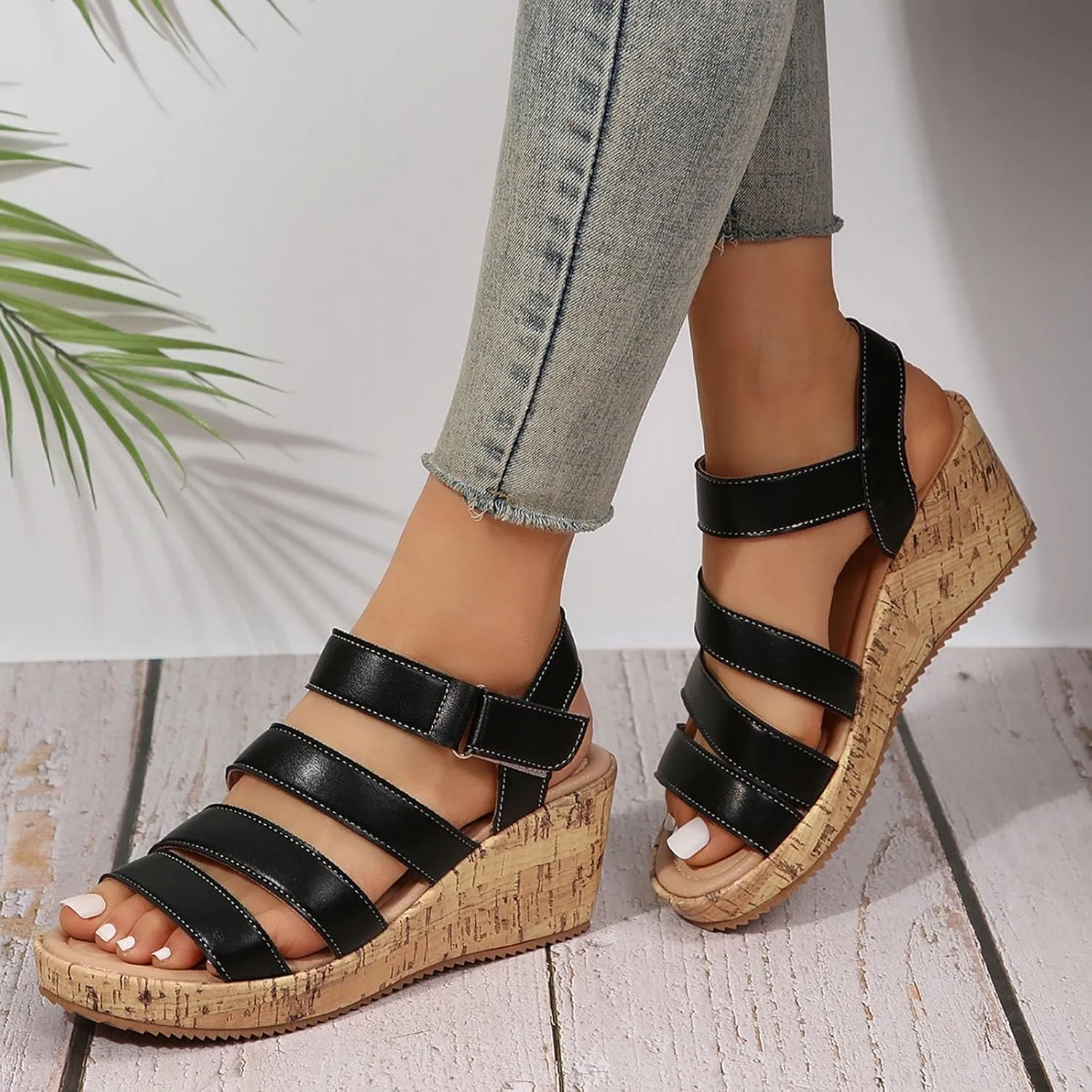 ZSpzx Women Wedge Sandals 2025,Indoor/Outdoor Fashion Ladies Dress Dance Party Walking Footwear Summer Vacation Height Increase Slippers Breathable Comfortable Peep Toe Casual Shoe Daily Wear