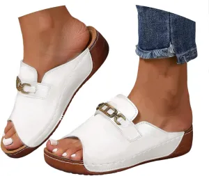 ZSpzx Women Wedge Sandals 2025,Summer Fashion Arch Support Breathable Beach Vacation Slippers Comfortable Non-Slip Soft Cushion Walking Footwear Indoor/Outdoor Slip-On Casual Shoe Daily Wear