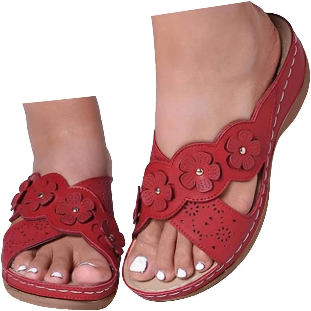 ZSpzx Womens Wedge Orthopedic Flip-Flops Sandals with Arch Support Open Toe Comfortable Walking Sports Sandals for Women 2025 Dressy Summer Womens Sandals Cushion Footbed Platform Sandals