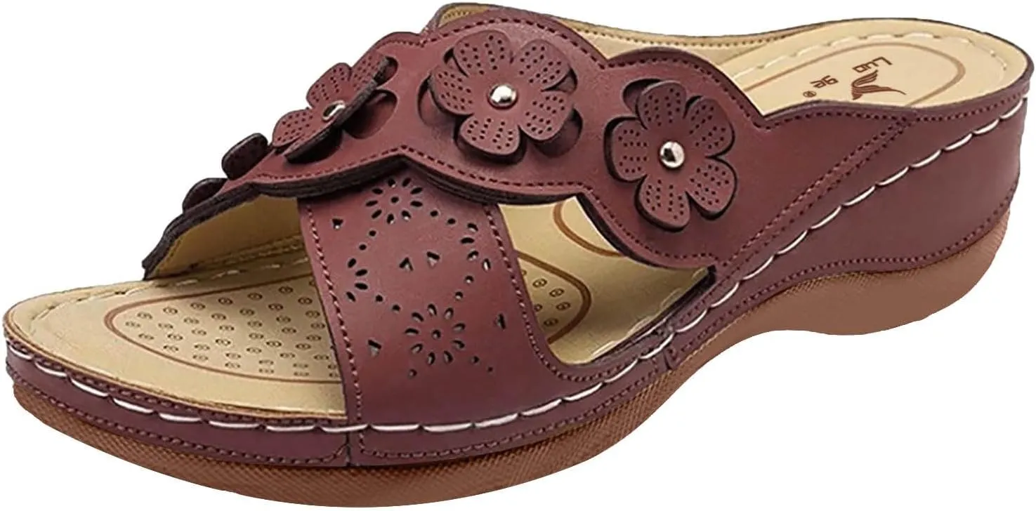 ZSpzx Womens Wedge Orthopedic Flip-Flops Sandals with Arch Support Open Toe Comfortable Walking Sports Sandals for Women 2025 Dressy Summer Womens Sandals Cushion Footbed Platform Sandals